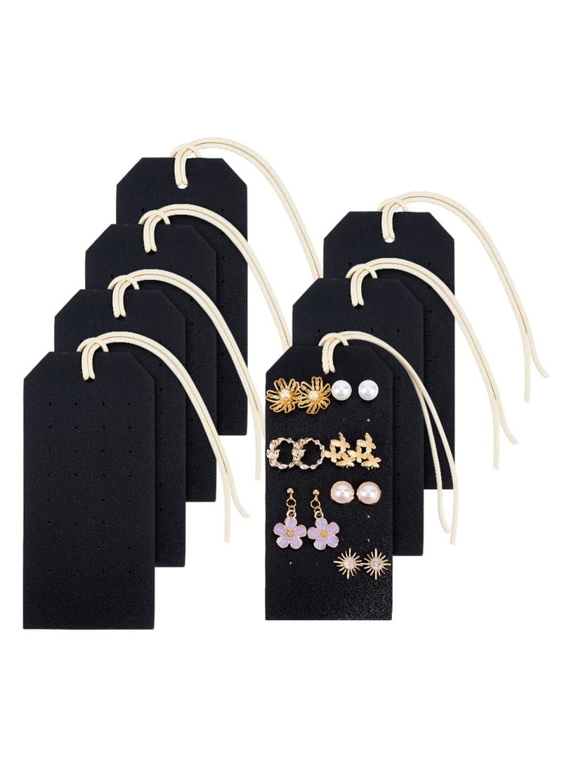 SYOSI 7Pcs Portable Leather Earring Holders, Black Imitation Leather Earring Displays, 4.3x2 Inch Stud Holder, Hanging Jewelry Organizer for Earrings and Studs - Image 1